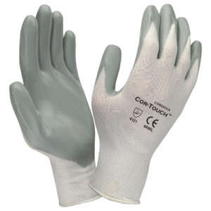 GLOVE NYLON WHITE GRAY;NITRILE FLAT PALM COAT - General Purpose